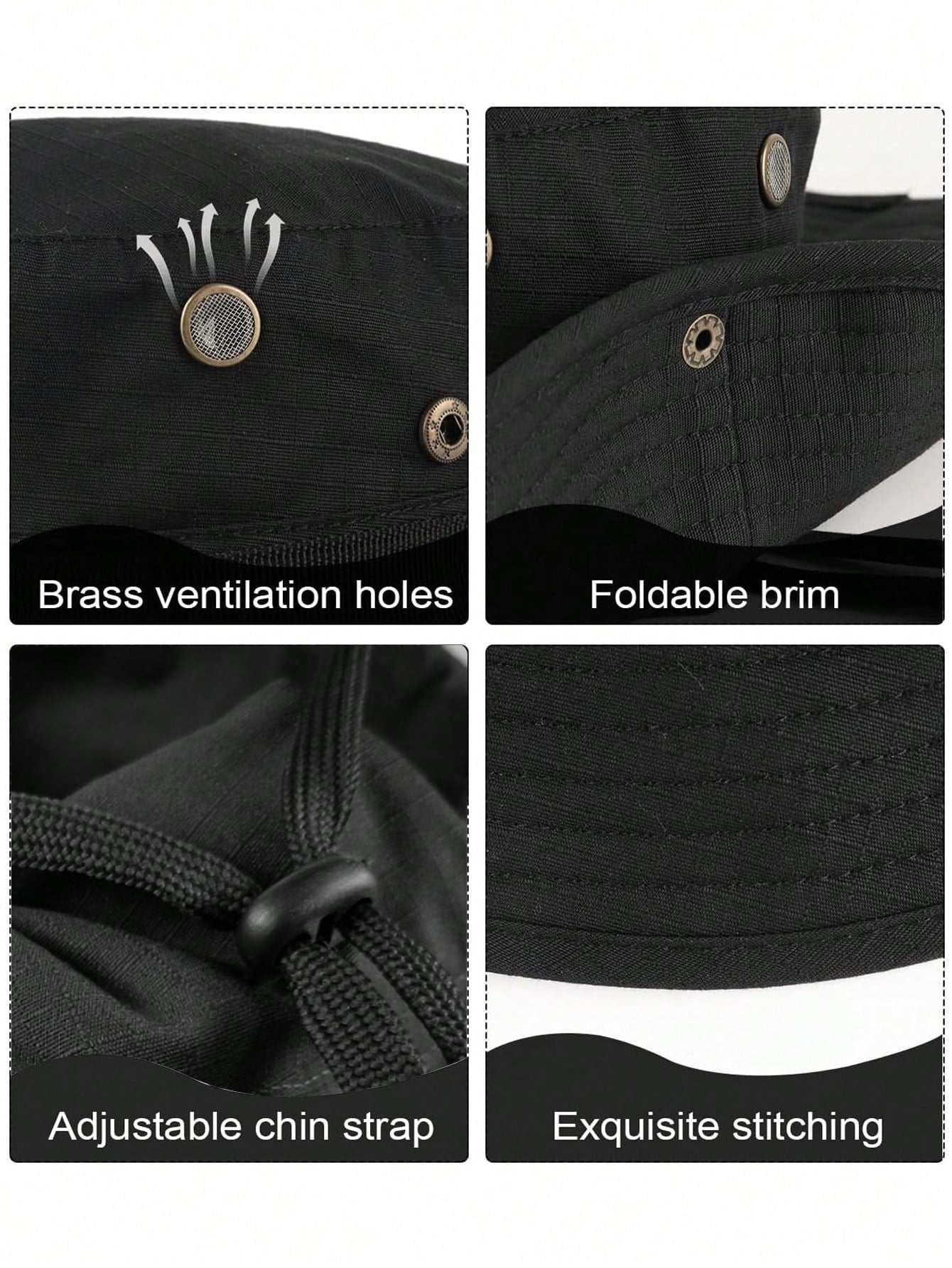 2 pièces Chapeaux de soleil pour hommes et femmes Chapeau de seau + Masque de ski UPF 50+ Chapeau Boonie pliable Protection UV Randonnée Plage Pêche Été