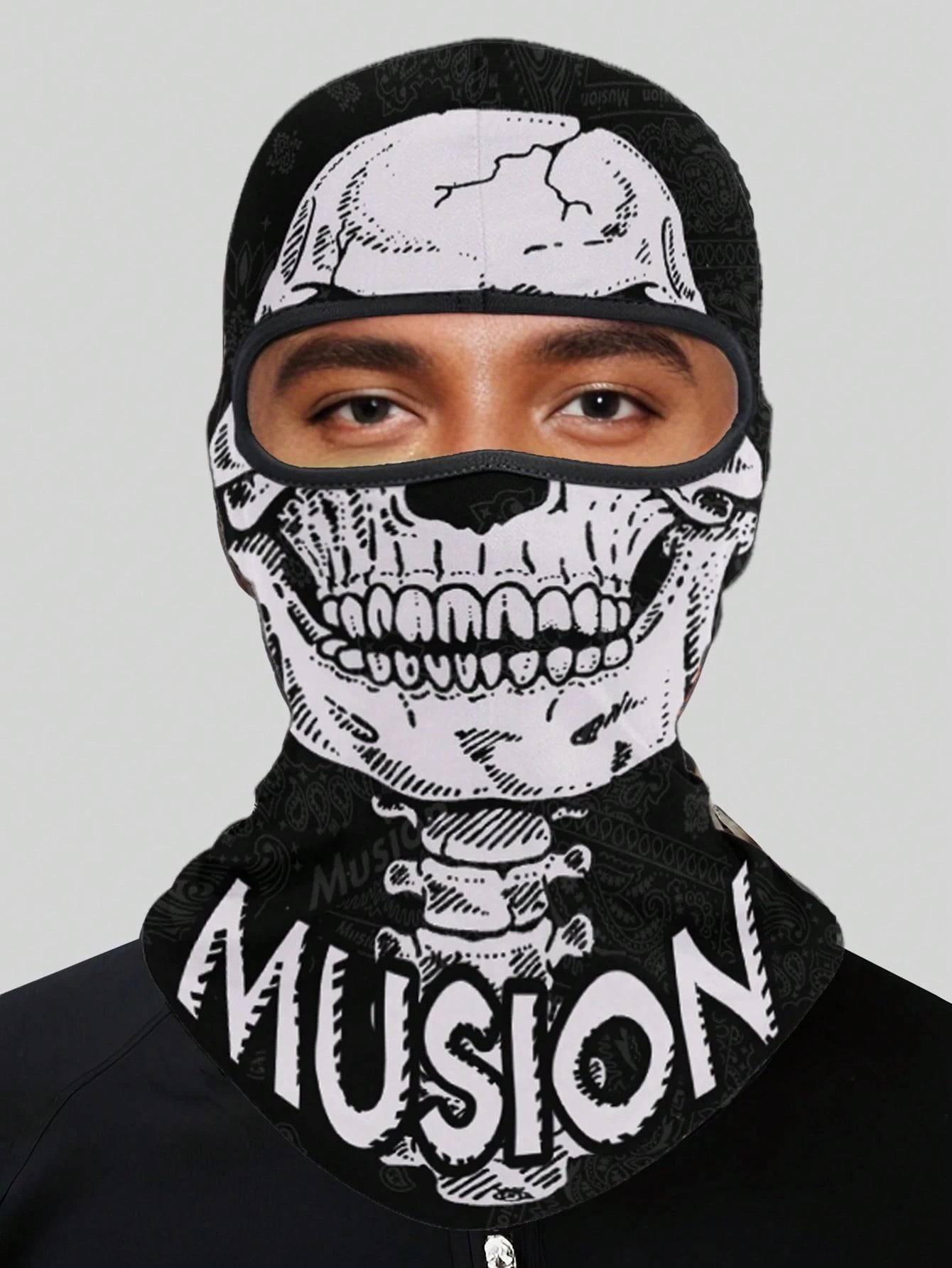 1 pièce Cagoule en polyester imprimée de crâne, coupe-vent. Masque facial multifonctionnel respirant et séchage rapide, adapté aux activités de plein air et aux masques de ski de déguisement