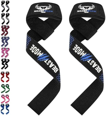 BEAST RAGE Lifting Wrist Straps for Weightlifting, Weight Lifting Straps Gym Grip Power Workouts Lifting Straps Padded Cotton Men Women Wrap Lift Deadlift Straps Hard Pull Exercise