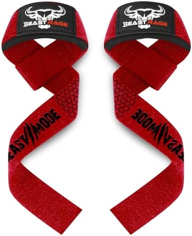 BEAST RAGE Lifting Wrist Straps for Weightlifting, Weight Lifting Straps Gym Grip Power Workouts Lifting Straps Padded Cotton Men Women Wrap Lift Deadlift Straps Hard Pull Exercise