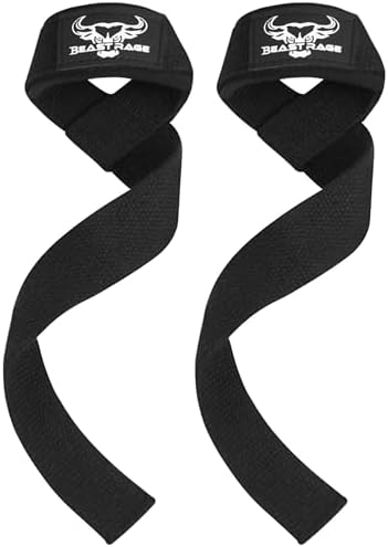 BEAST RAGE Lifting Wrist Straps for Weightlifting, Weight Lifting Straps Gym Grip Power Workouts Lifting Straps Padded Cotton Men Women Wrap Lift Deadlift Straps Hard Pull Exercise