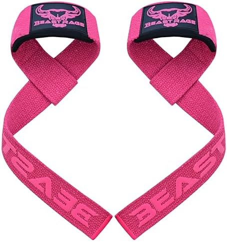 BEAST RAGE Lifting Wrist Straps for Weightlifting, Weight Lifting Straps Gym Grip Power Workouts Lifting Straps Padded Cotton Men Women Wrap Lift Deadlift Straps Hard Pull Exercise