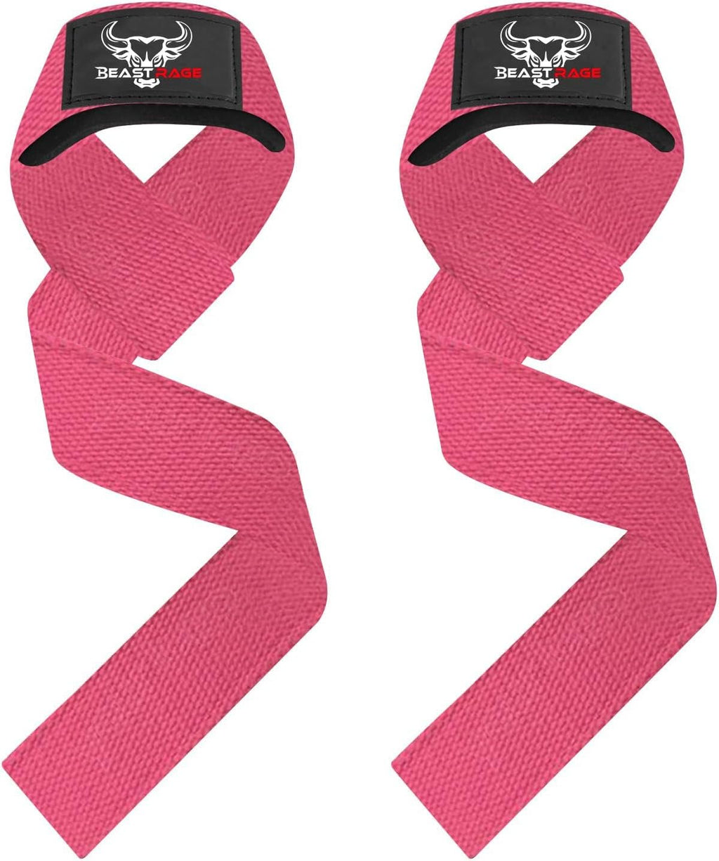 BEAST RAGE Lifting Wrist Straps for Weightlifting, Weight Lifting Straps Gym Grip Power Workouts Lifting Straps Padded Cotton Men Women Wrap Lift Deadlift Straps Hard Pull Exercise
