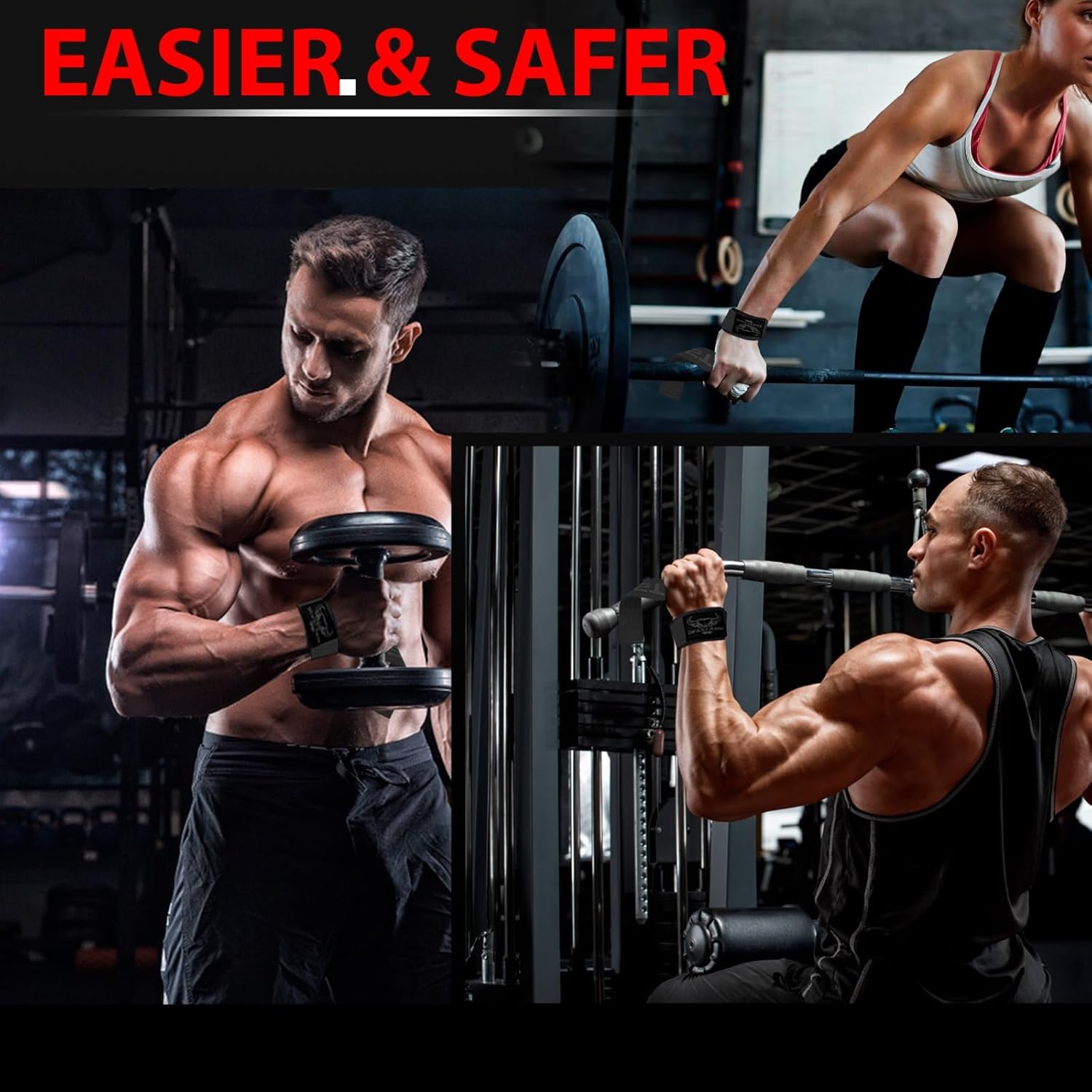 BEAST RAGE Lifting Wrist Straps for Weightlifting, Weight Lifting Straps Gym Grip Power Workouts Lifting Straps Padded Cotton Men Women Wrap Lift Deadlift Straps Hard Pull Exercise