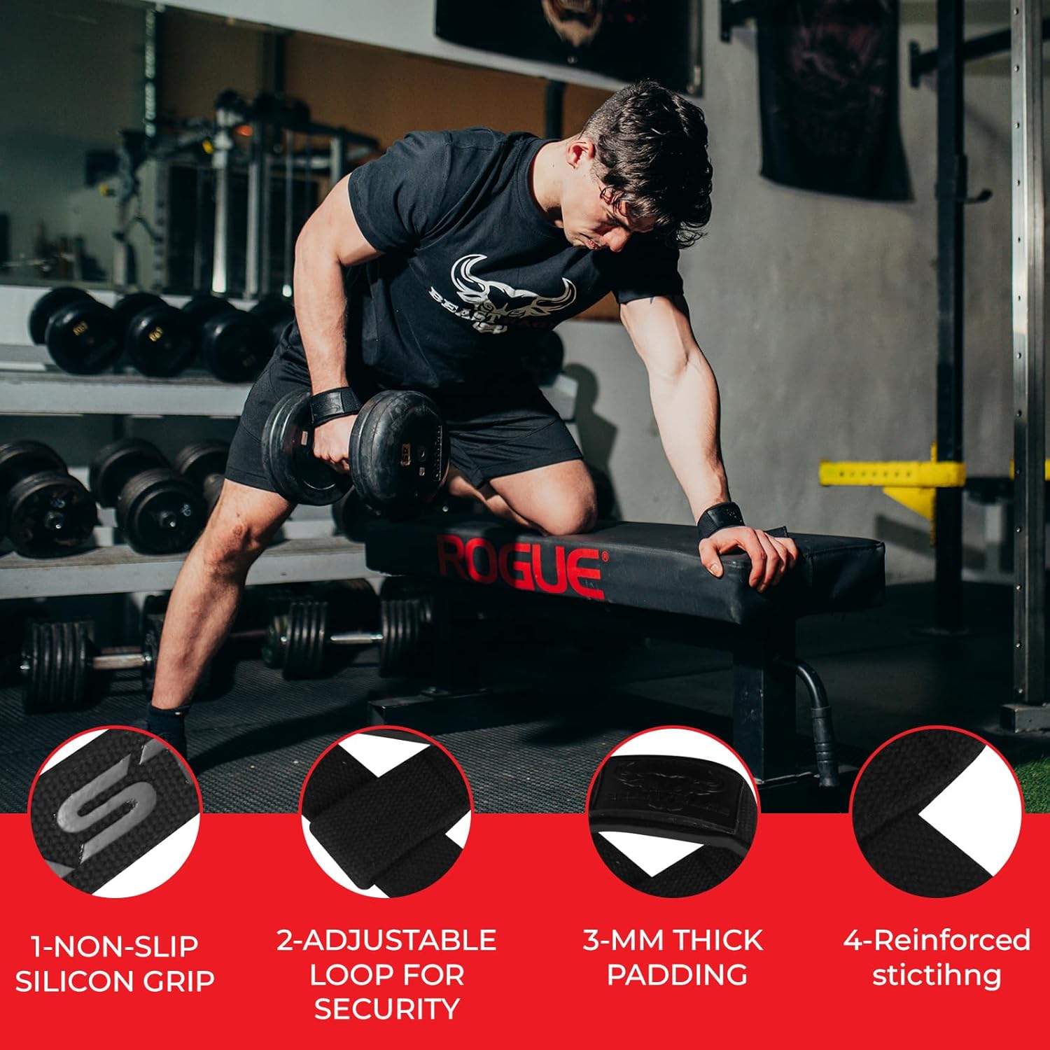 BEAST RAGE Lifting Wrist Straps for Weightlifting, Weight Lifting Straps Gym Grip Power Workouts Lifting Straps Padded Cotton Men Women Wrap Lift Deadlift Straps Hard Pull Exercise