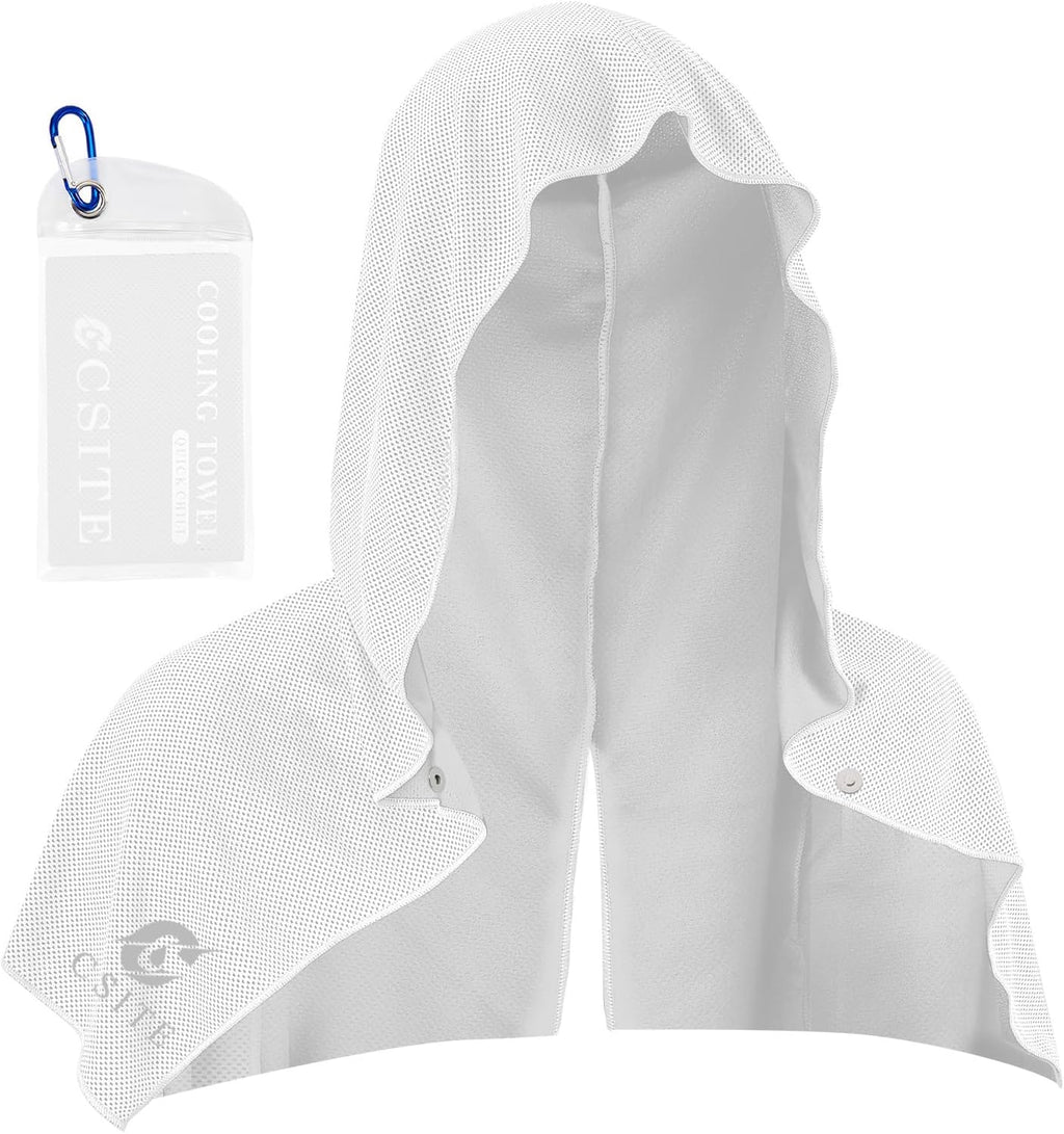 CSITE 3 Pack Cooling Hoodie Towels for Neck and Face, UPF 50 Sun Protection & Instant Cooling, Ice Towels for Hot Weather, Soft Breathable Towel for Sport, Work Out, Gym, Camping & More Activities