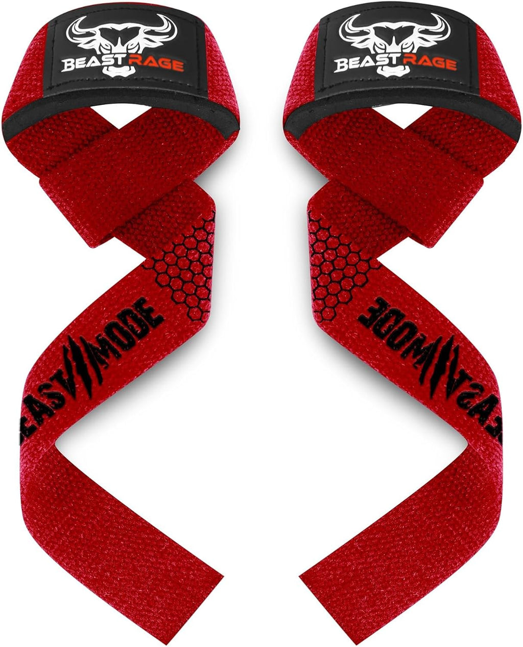 BEAST RAGE Lifting Wrist Straps for Weightlifting, Weight Lifting Straps Gym Grip Power Workouts Lifting Straps Padded Cotton Men Women Wrap Lift Deadlift Straps Hard Pull Exercise