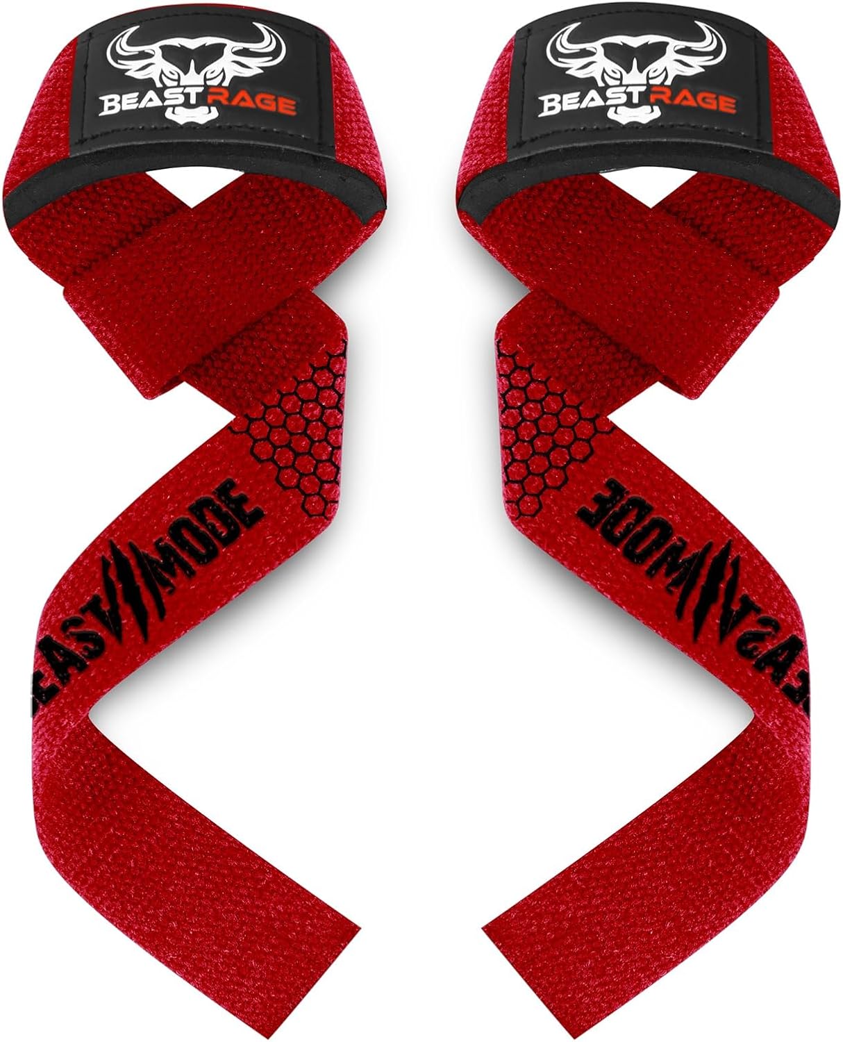 BEAST RAGE Lifting Wrist Straps for Weightlifting, Weight Lifting Straps Gym Grip Power Workouts Lifting Straps Padded Cotton Men Women Wrap Lift Deadlift Straps Hard Pull Exercise
