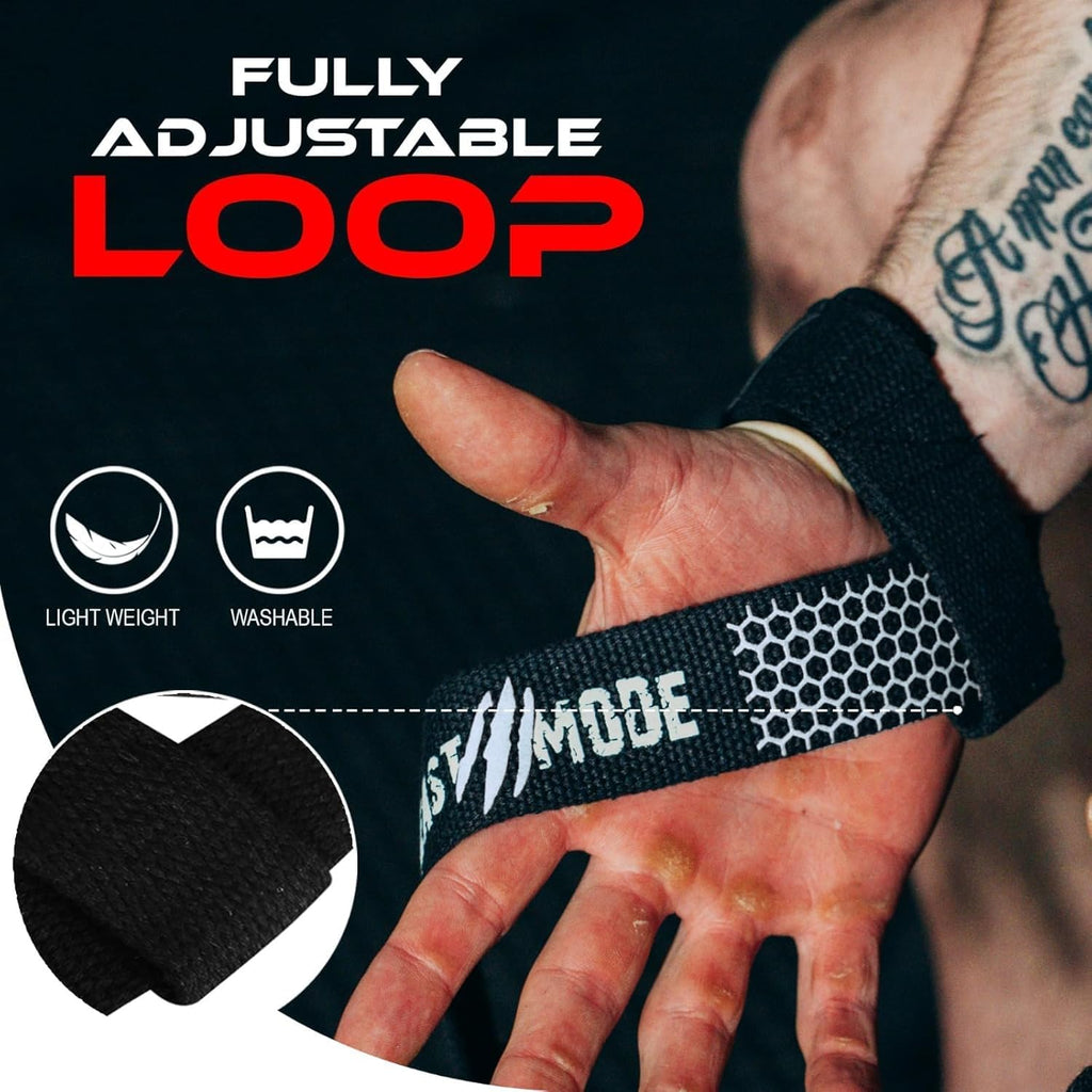 BEAST RAGE Lifting Wrist Straps for Weightlifting, Weight Lifting Straps Gym Grip Power Workouts Lifting Straps Padded Cotton Men Women Wrap Lift Deadlift Straps Hard Pull Exercise