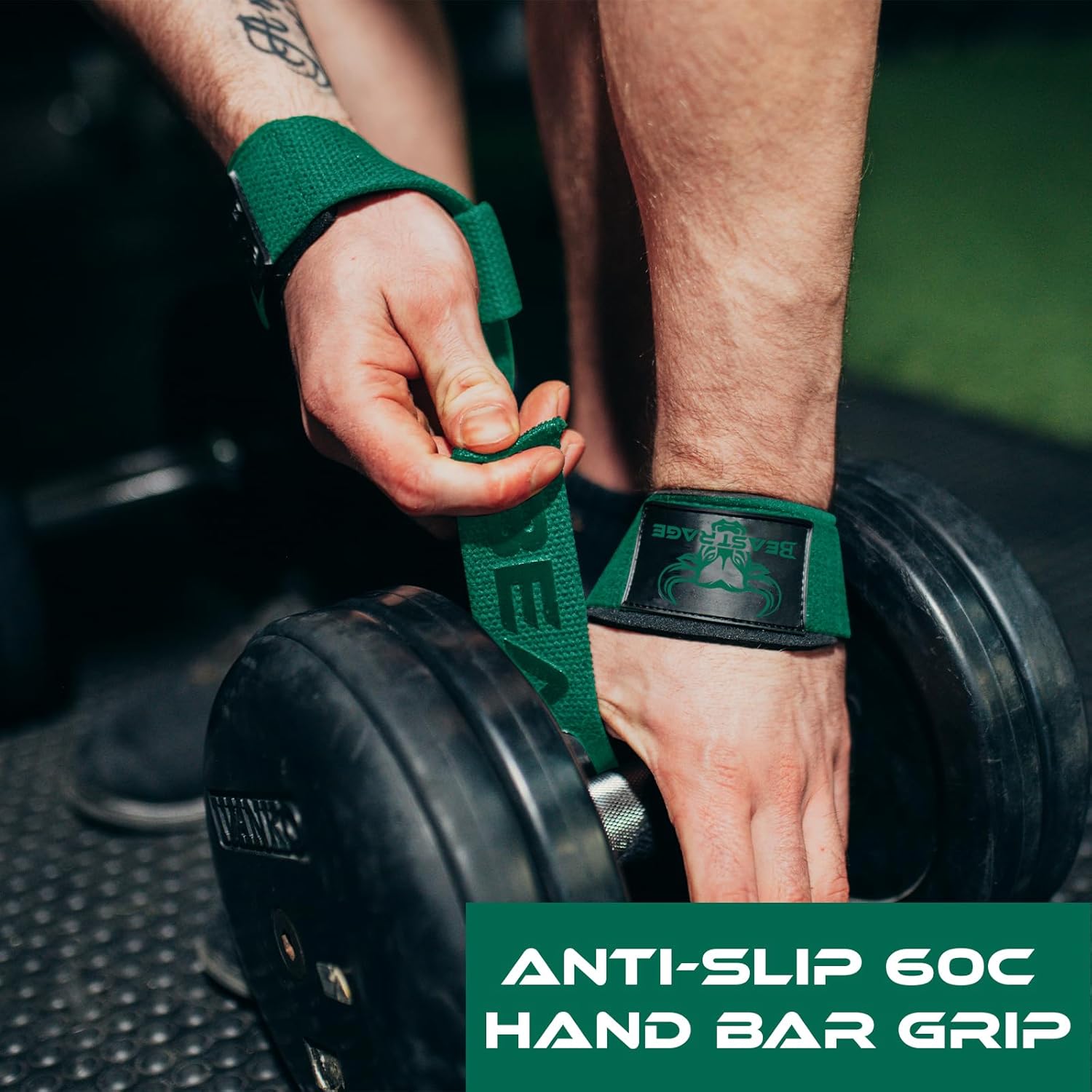 BEAST RAGE Lifting Wrist Straps for Weightlifting, Weight Lifting Straps Gym Grip Power Workouts Lifting Straps Padded Cotton Men Women Wrap Lift Deadlift Straps Hard Pull Exercise