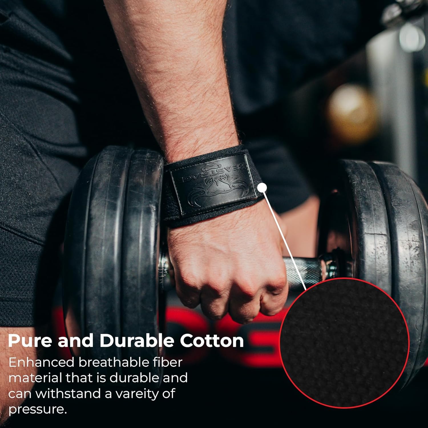 BEAST RAGE Lifting Wrist Straps for Weightlifting, Weight Lifting Straps Gym Grip Power Workouts Lifting Straps Padded Cotton Men Women Wrap Lift Deadlift Straps Hard Pull Exercise