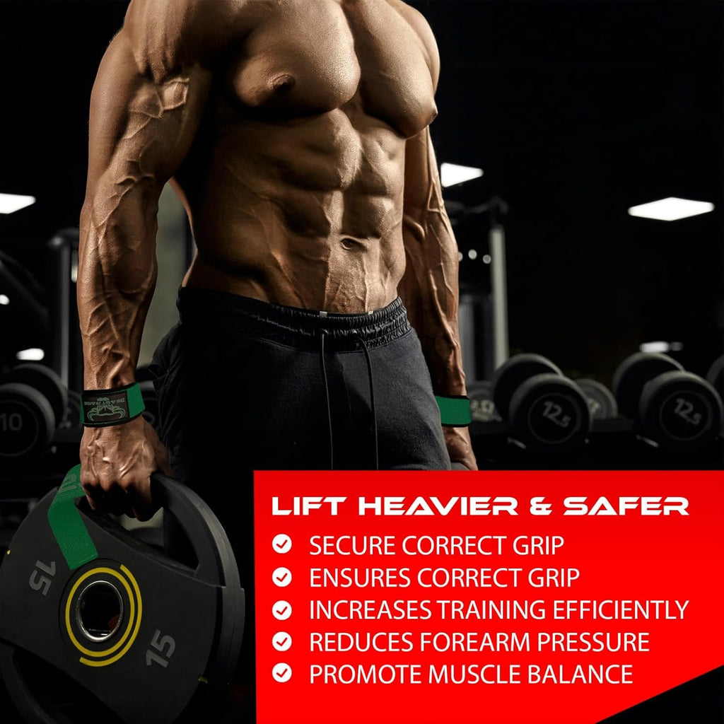 BEAST RAGE Lifting Wrist Straps for Weightlifting, Weight Lifting Straps Gym Grip Power Workouts Lifting Straps Padded Cotton Men Women Wrap Lift Deadlift Straps Hard Pull Exercise