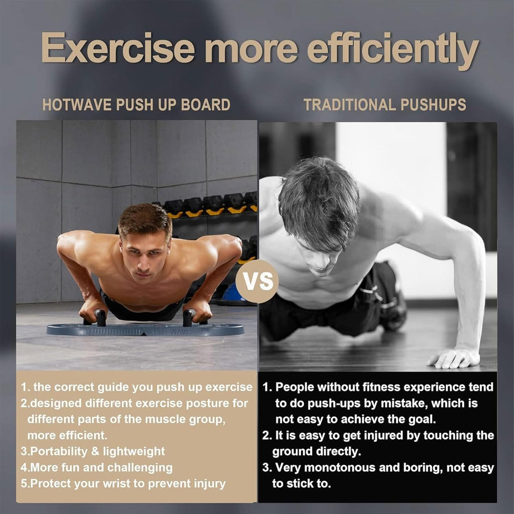 HOTWAVE Portable Exercise Equipment with 16 Gym Accessories.20 in 1 Push Up Board Fitness,Resistance Bands with Ab Roller Wheel,Full Body Workout at Home
