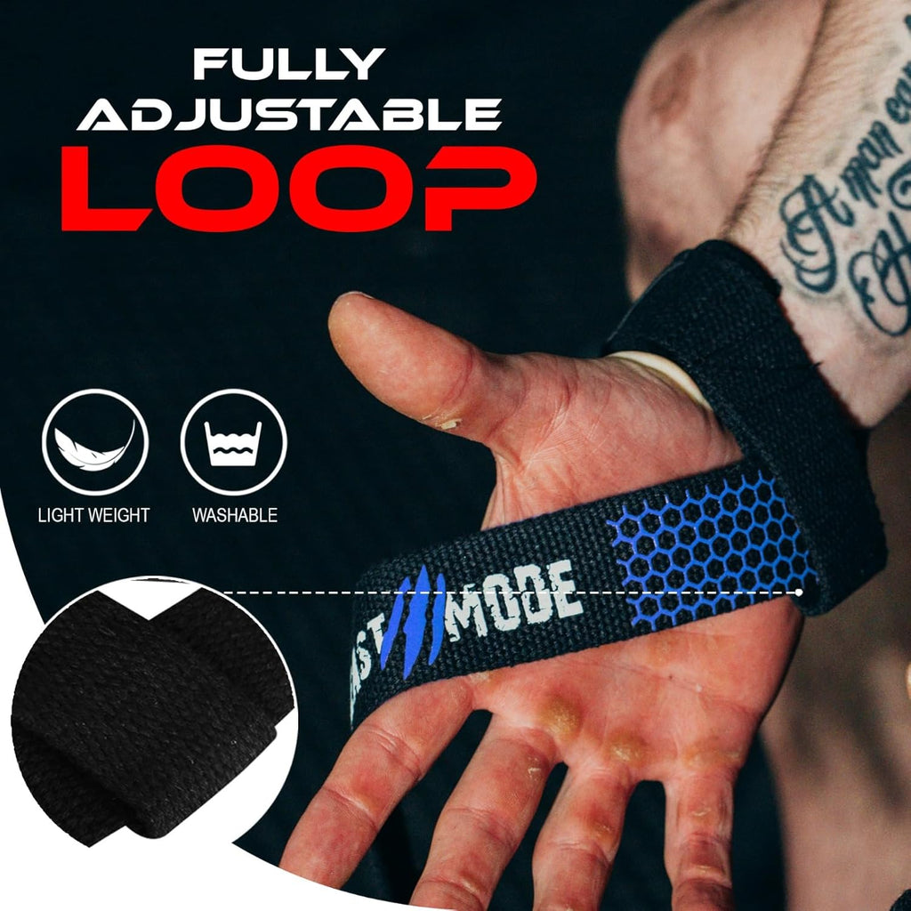 BEAST RAGE Lifting Wrist Straps for Weightlifting, Weight Lifting Straps Gym Grip Power Workouts Lifting Straps Padded Cotton Men Women Wrap Lift Deadlift Straps Hard Pull Exercise