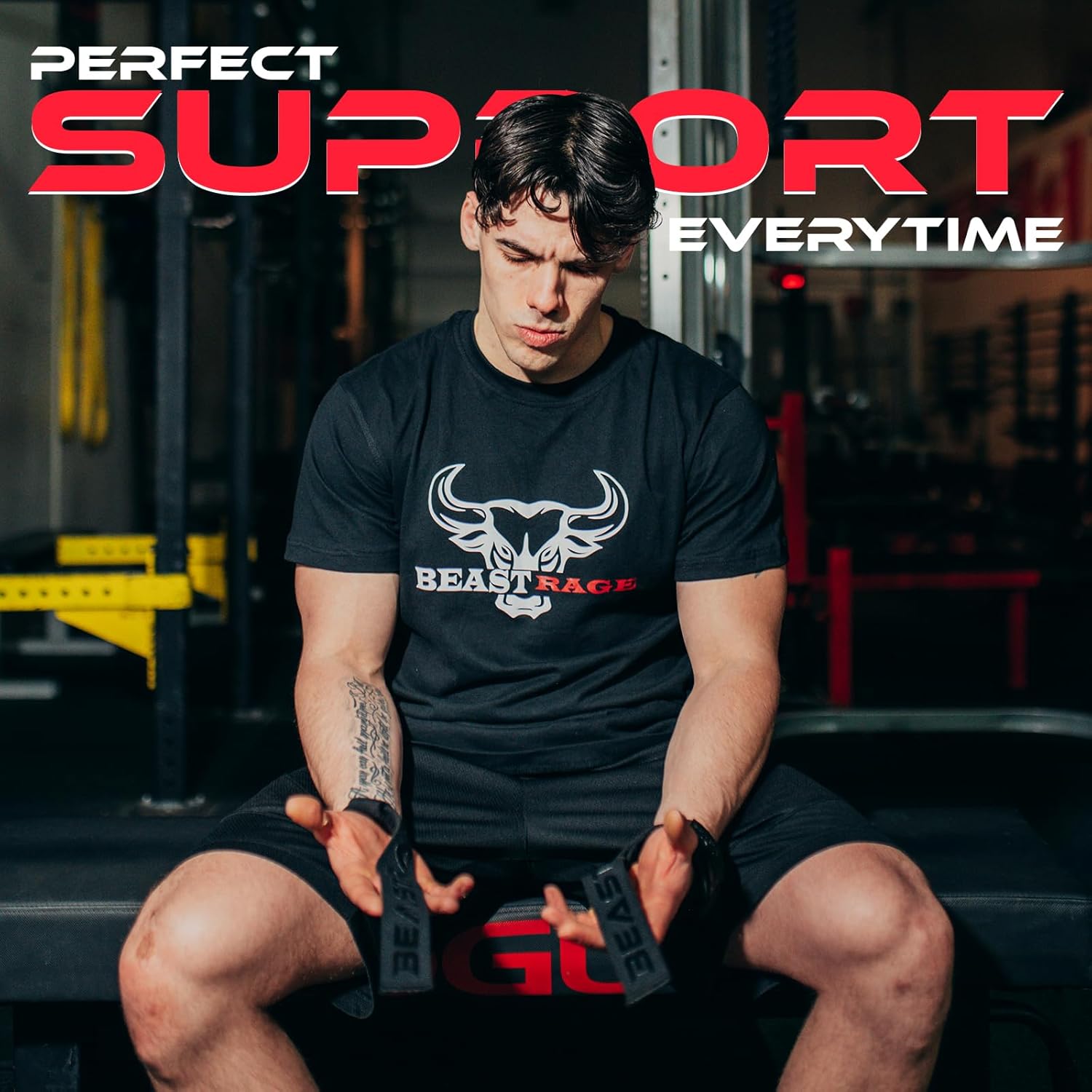 BEAST RAGE Lifting Wrist Straps for Weightlifting, Weight Lifting Straps Gym Grip Power Workouts Lifting Straps Padded Cotton Men Women Wrap Lift Deadlift Straps Hard Pull Exercise