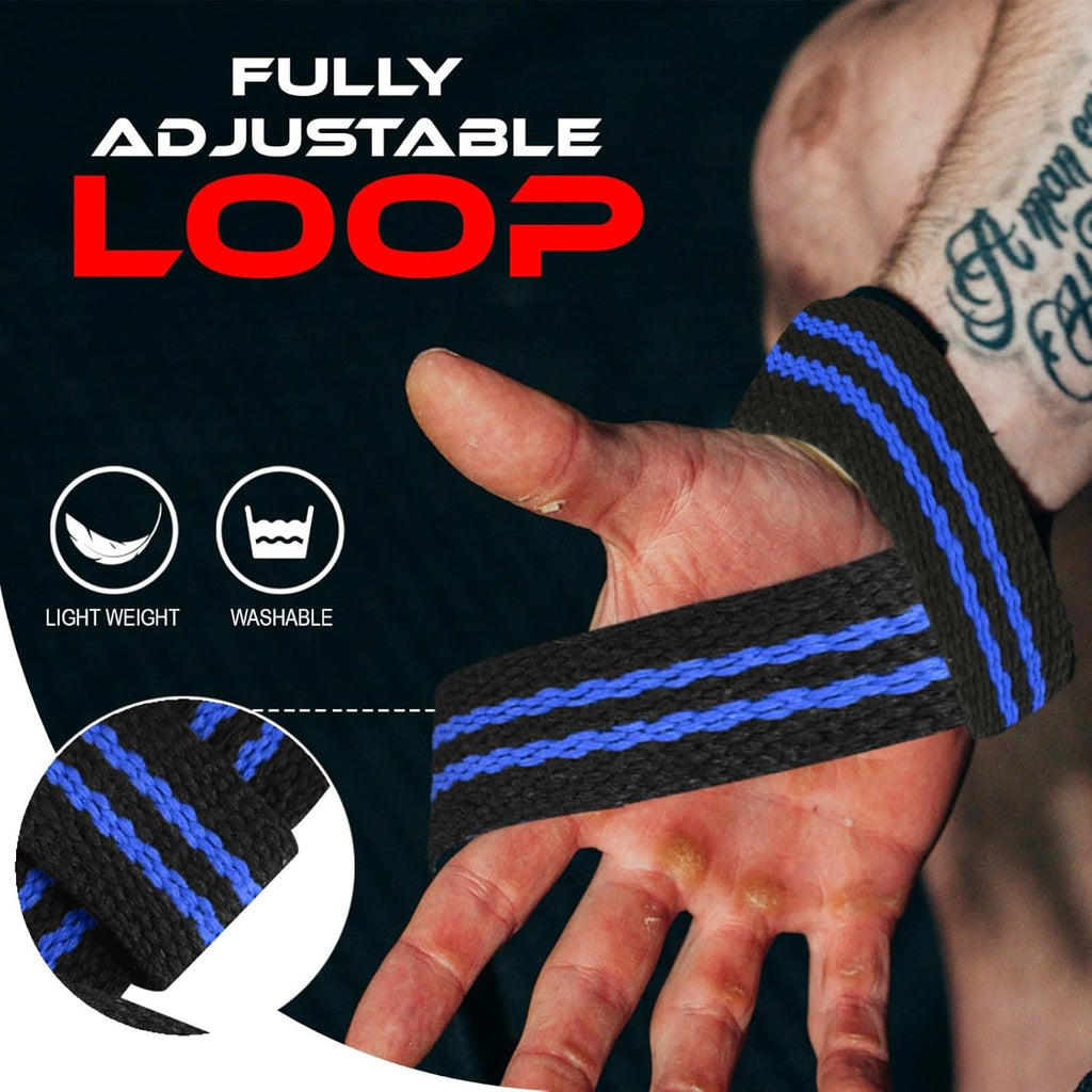 BEAST RAGE Lifting Wrist Straps for Weightlifting, Weight Lifting Straps Gym Grip Power Workouts Lifting Straps Padded Cotton Men Women Wrap Lift Deadlift Straps Hard Pull Exercise
