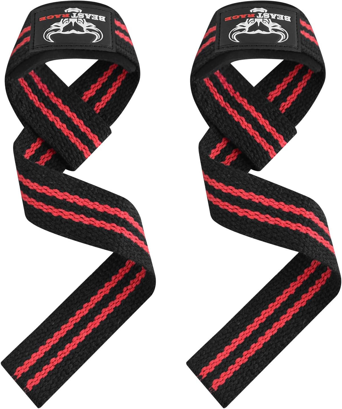 BEAST RAGE Lifting Wrist Straps for Weightlifting, Weight Lifting Straps Gym Grip Power Workouts Lifting Straps Padded Cotton Men Women Wrap Lift Deadlift Straps Hard Pull Exercise