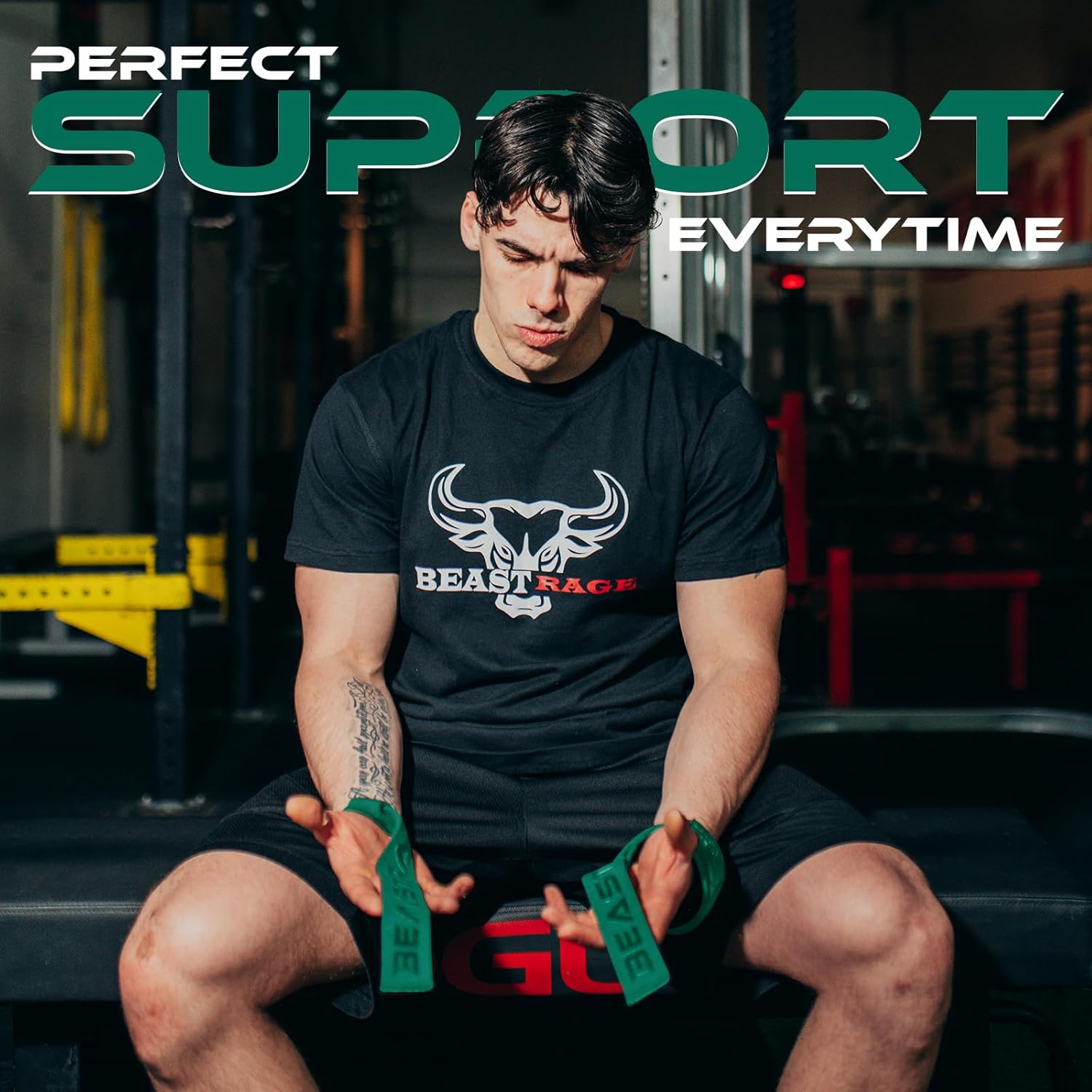 BEAST RAGE Lifting Wrist Straps for Weightlifting, Weight Lifting Straps Gym Grip Power Workouts Lifting Straps Padded Cotton Men Women Wrap Lift Deadlift Straps Hard Pull Exercise