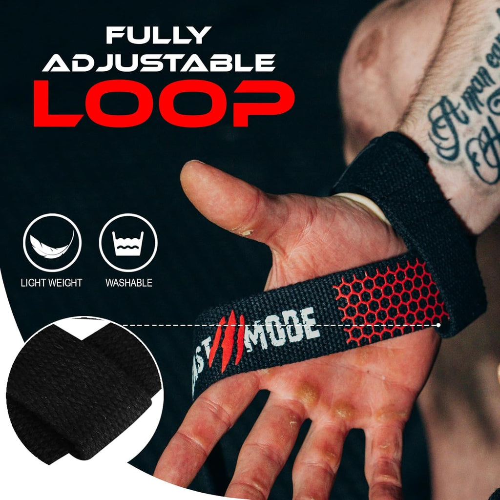 BEAST RAGE Lifting Wrist Straps for Weightlifting, Weight Lifting Straps Gym Grip Power Workouts Lifting Straps Padded Cotton Men Women Wrap Lift Deadlift Straps Hard Pull Exercise