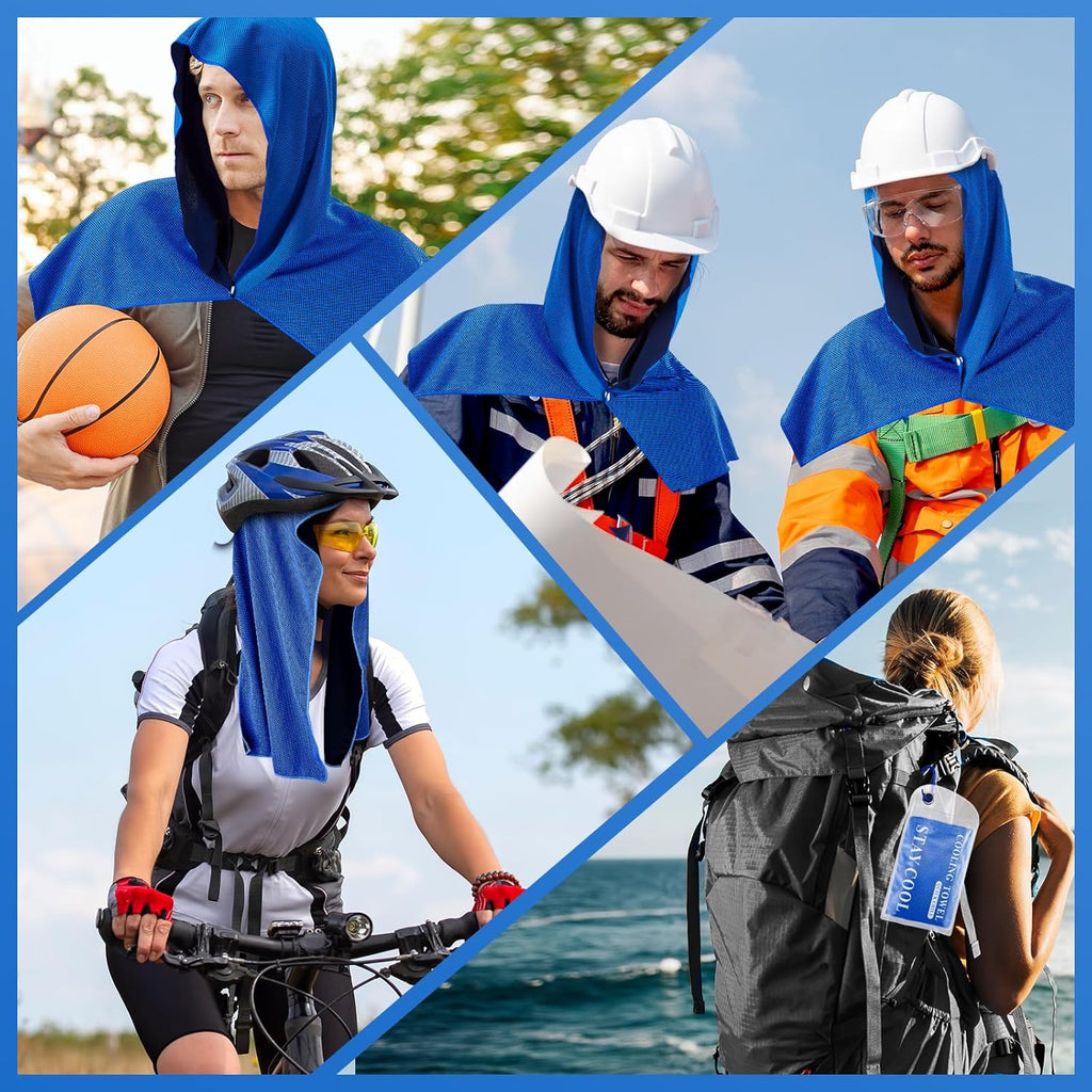 CSITE 3 Pack Cooling Hoodie Towels for Neck and Face, UPF 50 Sun Protection & Instant Cooling, Ice Towels for Hot Weather, Soft Breathable Towel for Sport, Work Out, Gym, Camping & More Activities