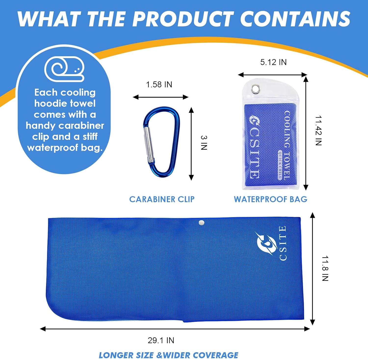 CSITE 3 Pack Cooling Hoodie Towels for Neck and Face, UPF 50 Sun Protection & Instant Cooling, Ice Towels for Hot Weather, Soft Breathable Towel for Sport, Work Out, Gym, Camping & More Activities