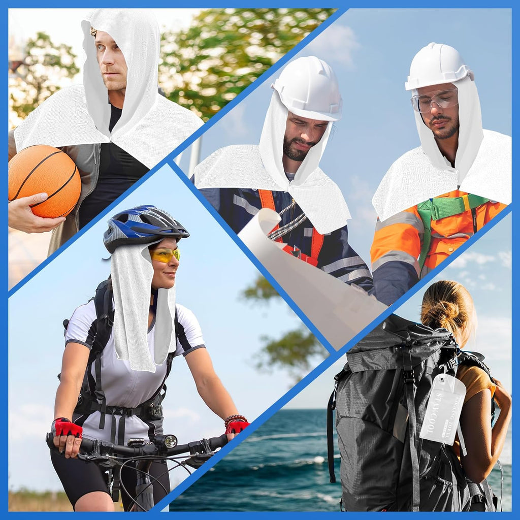 CSITE 3 Pack Cooling Hoodie Towels for Neck and Face, UPF 50 Sun Protection & Instant Cooling, Ice Towels for Hot Weather, Soft Breathable Towel for Sport, Work Out, Gym, Camping & More Activities