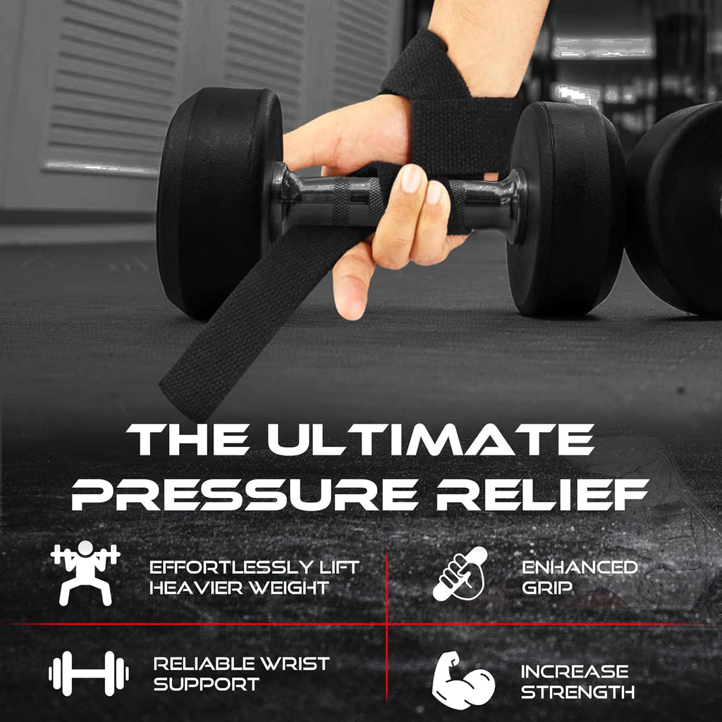 BEAST RAGE Lifting Wrist Straps for Weightlifting, Weight Lifting Straps Gym Grip Power Workouts Lifting Straps Padded Cotton Men Women Wrap Lift Deadlift Straps Hard Pull Exercise