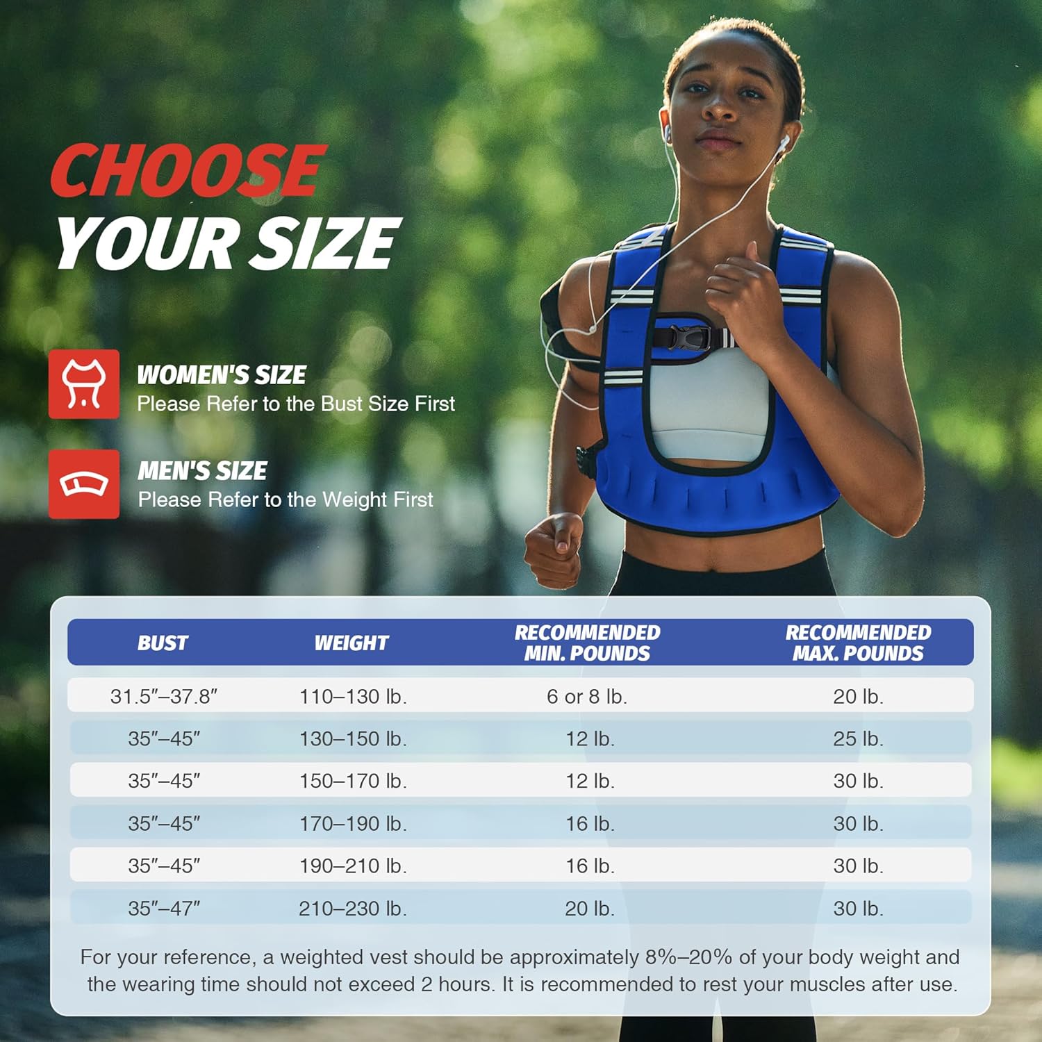 ZELUS Weighted Vest for Women Men, 6/8/12/16/20lb Weight Vest with Arm Pouch Reflective Strips, U-Shaped Rucking Vest for Strength Training Muscle Building, Walking Running Vest for Fitness